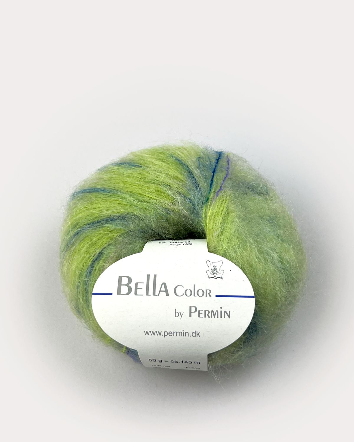 Bella Permin garn - Mohairgarn med uldgarn & polyamid - fv 883186 Color Lime