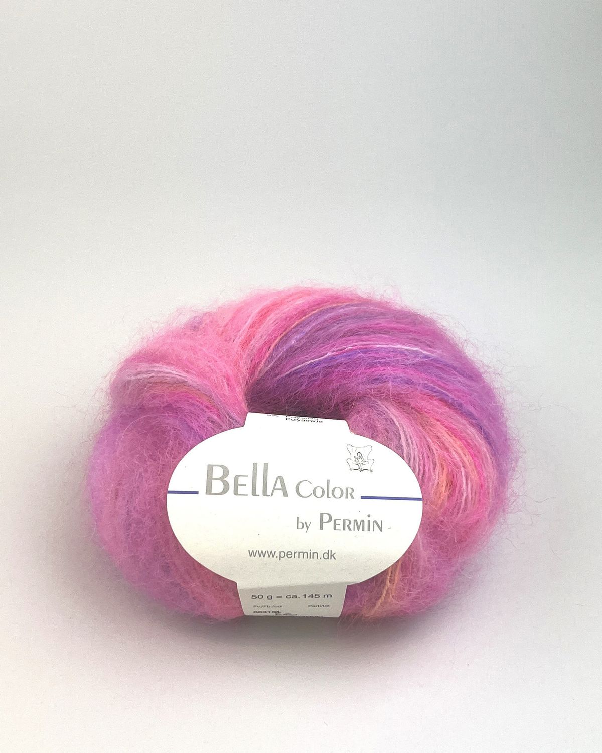 Bella Permin garn - Mohairgarn med uldgarn & polyamid - fv 883188 Color Neon pink