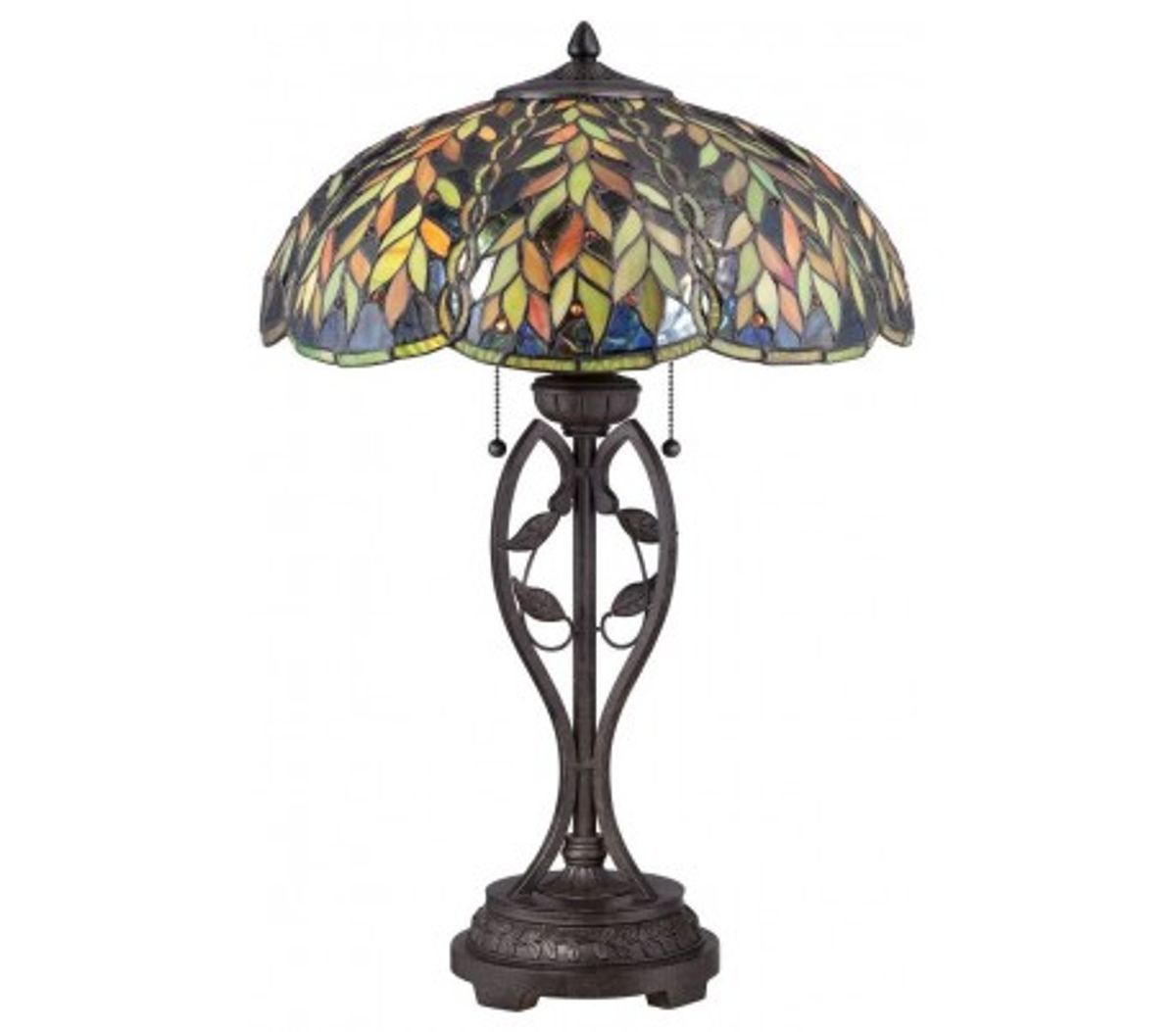 Belle Tiffany Bordlampe H64,8 cm 2 x E27 - Mørk bronze