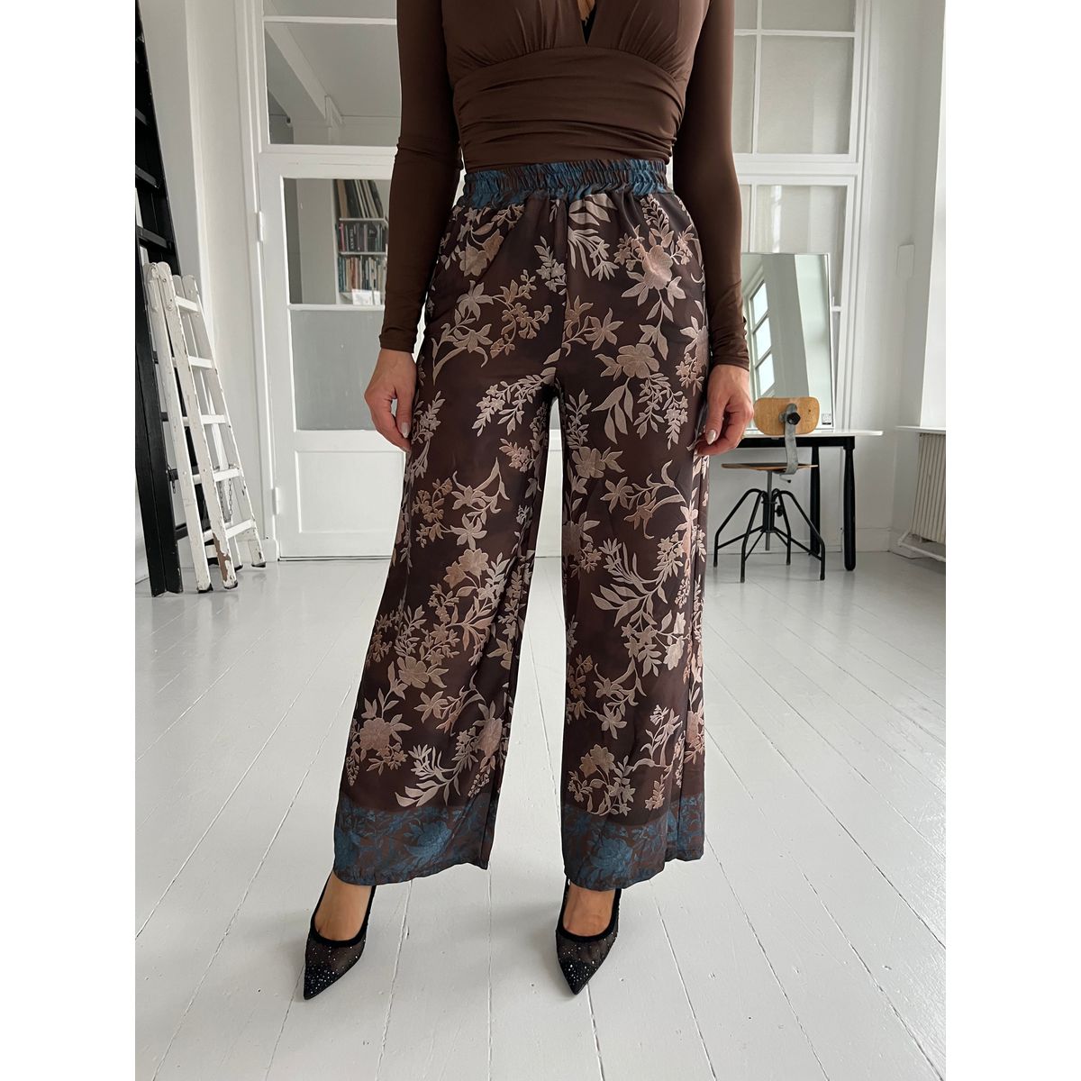 Bellice brown satin pants Aaberg CPH Onesize