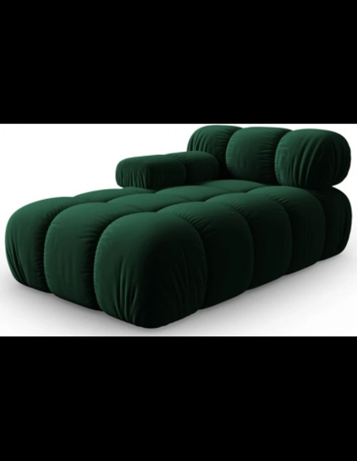 Bellis venstrevendt daybed i velour B155 cm - Flaskegrøn