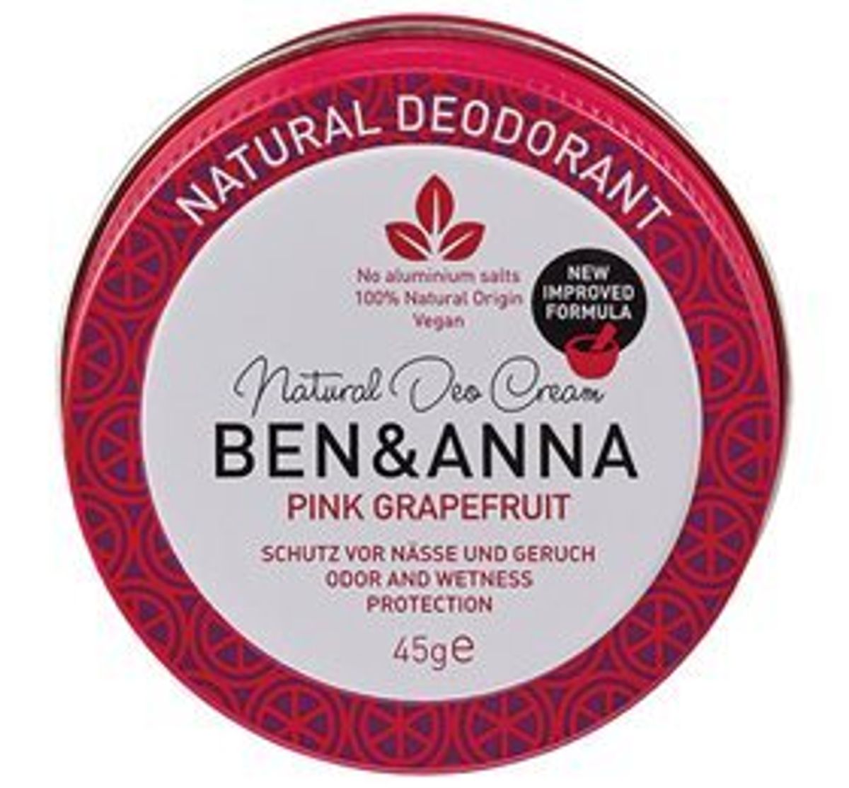 Ben & Anna Deo Cream - Pink Grapefruit, 45g.