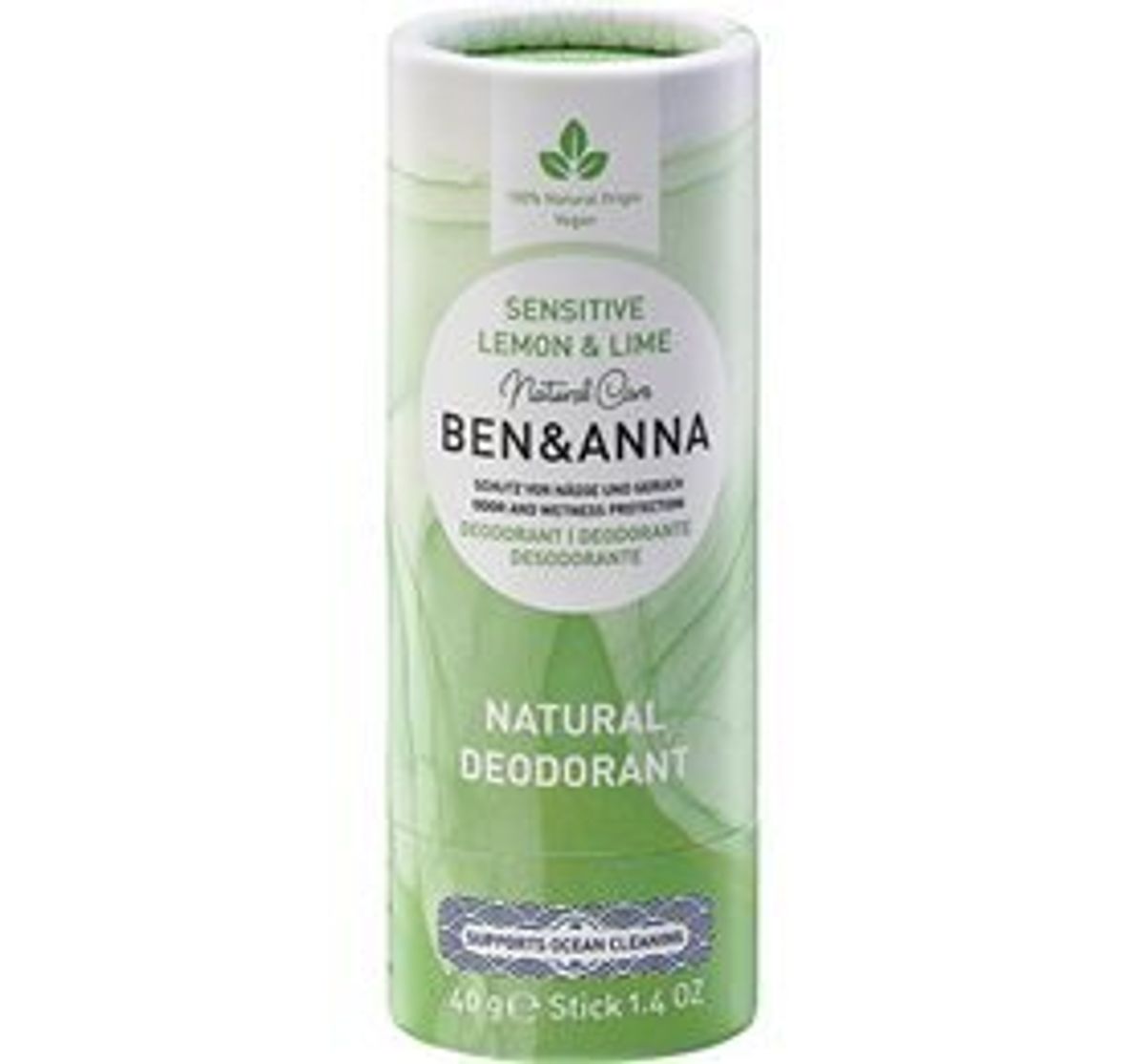 Ben & Anna Deodorant - Sensitiv - Lemon & Lime, 40g.