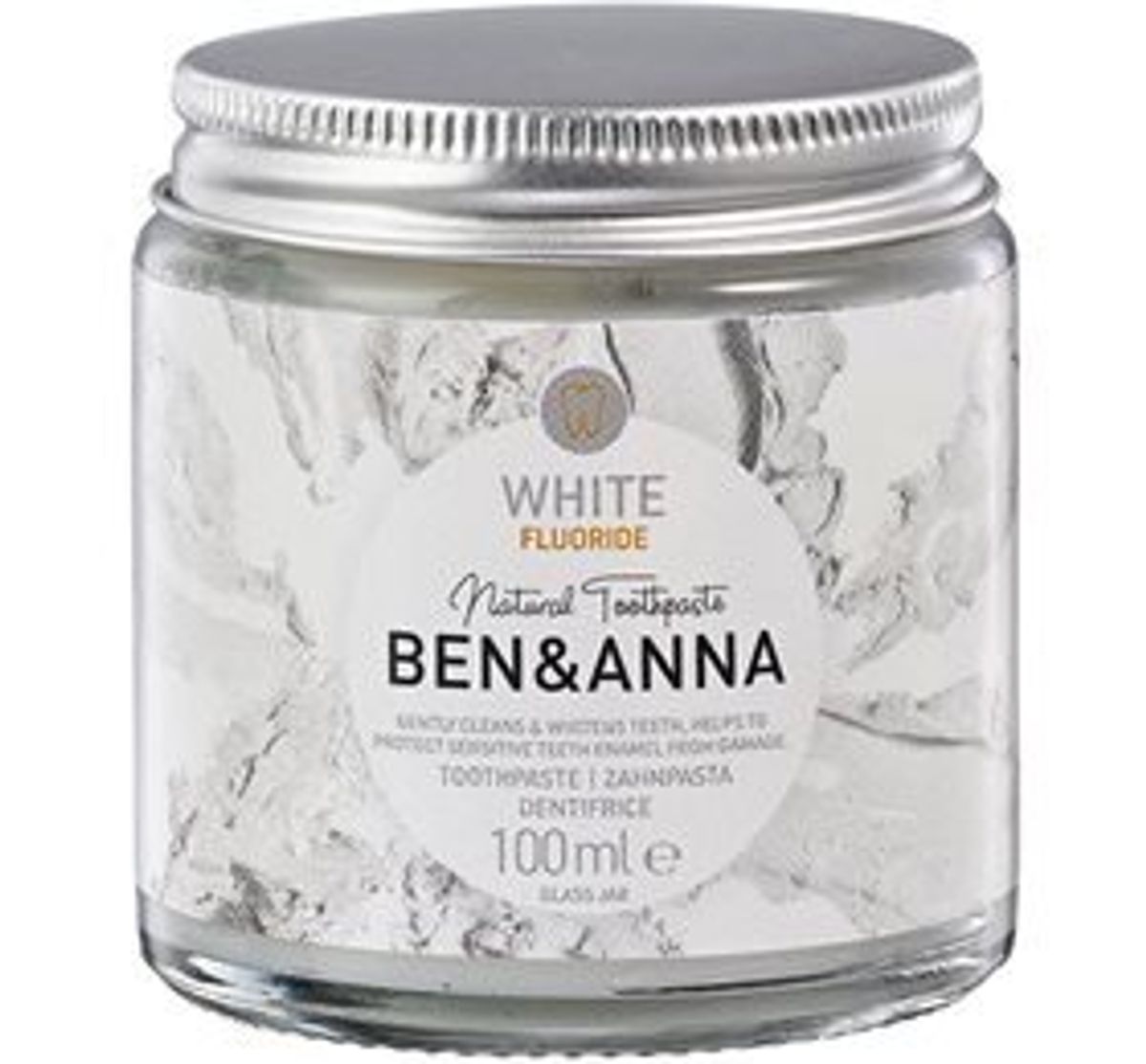 Ben & Anna Toothpaste White + Fluoride, 100ml.