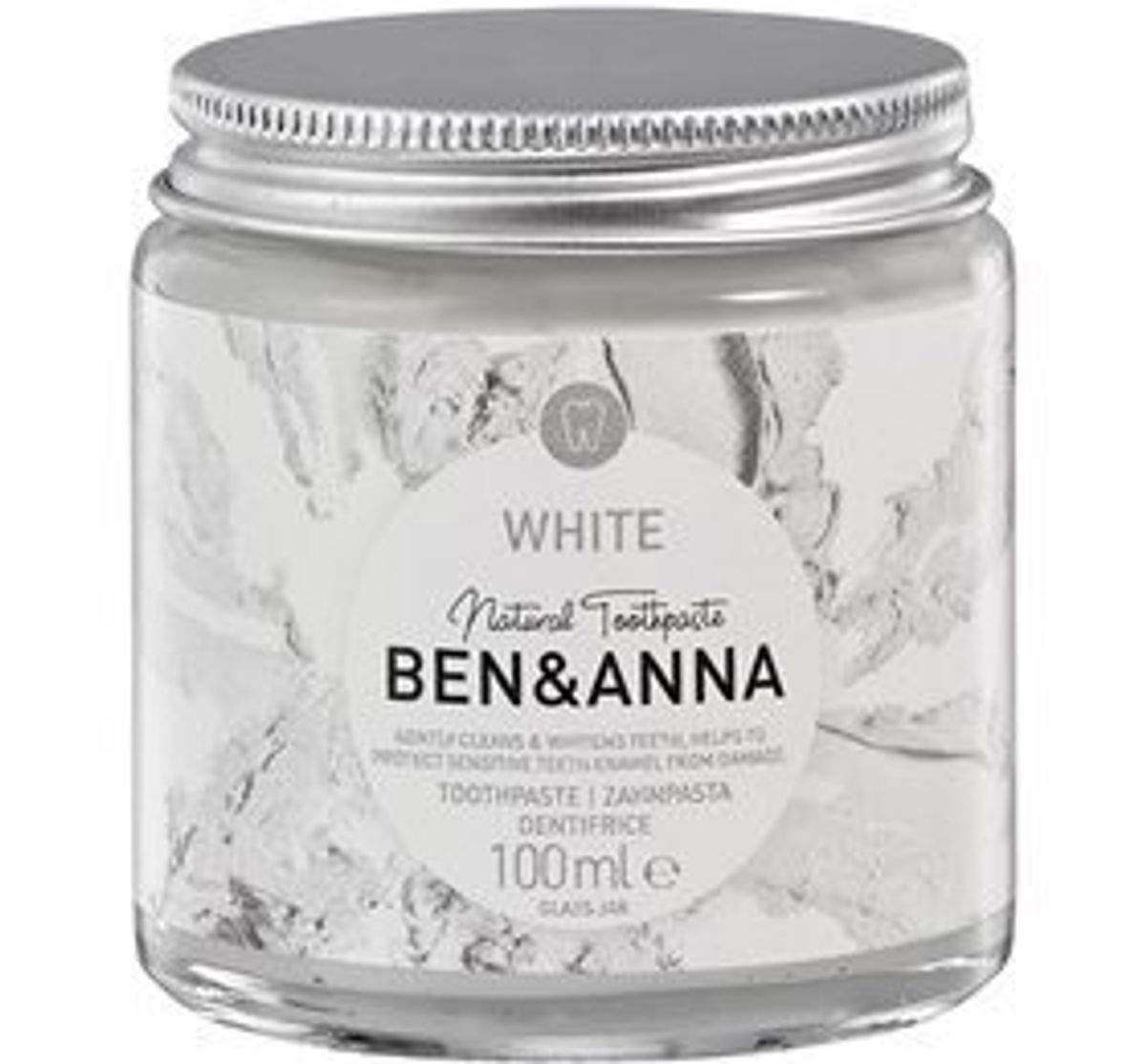 Ben & Anna Toothpaste White - Fluoride Free, 100ml.