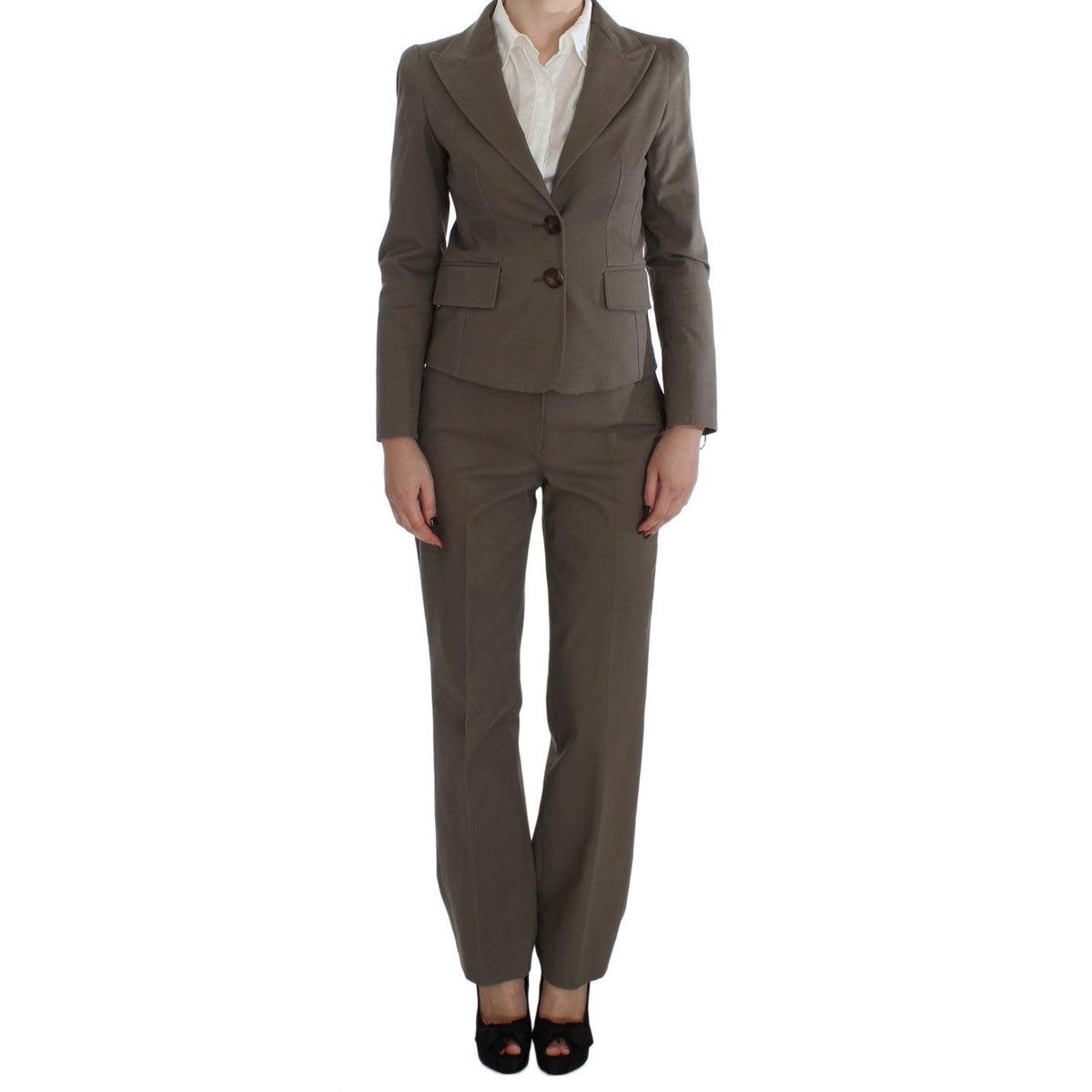 BENCIVENGA Beige Wool-Cotton Suit Set Chic Elegance