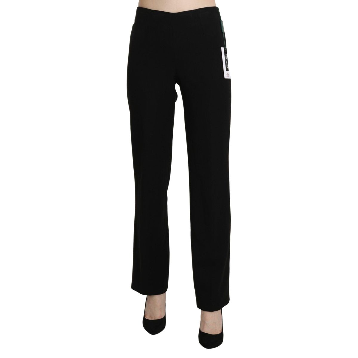 BENCIVENGA Elegant Black High Waist Straight Pants