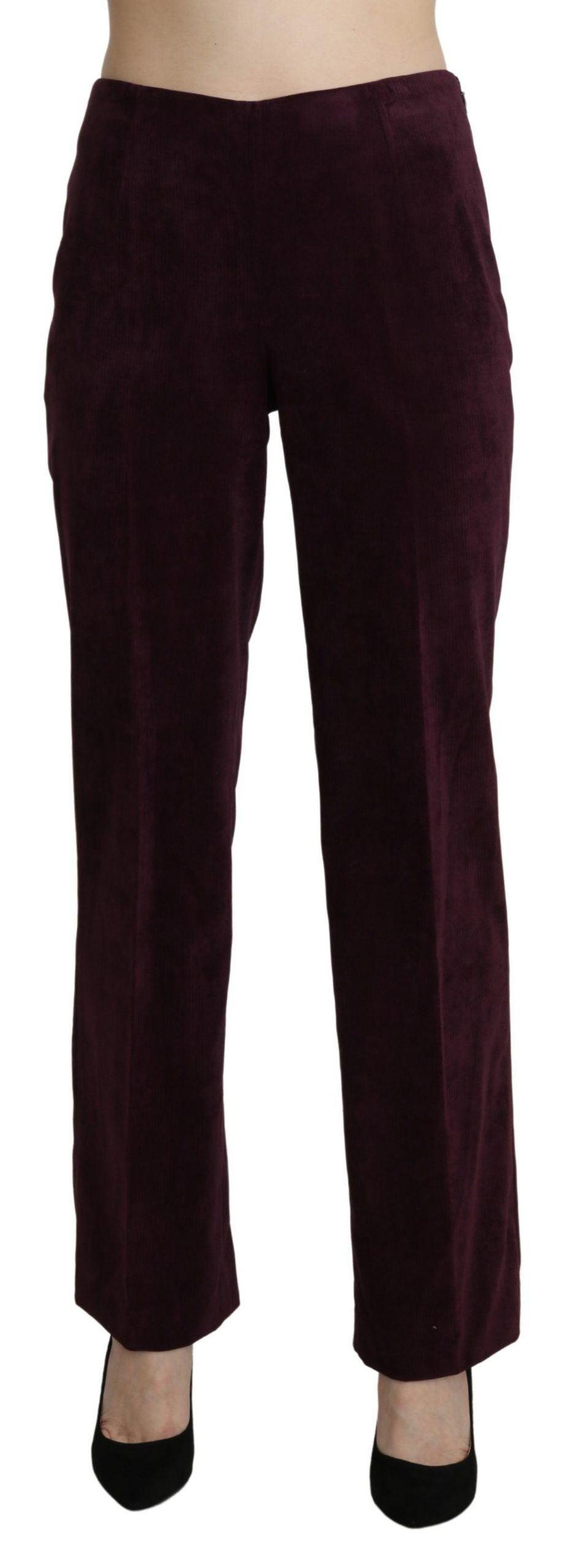 BENCIVENGA Elegant High Waist Straight Purple Pants