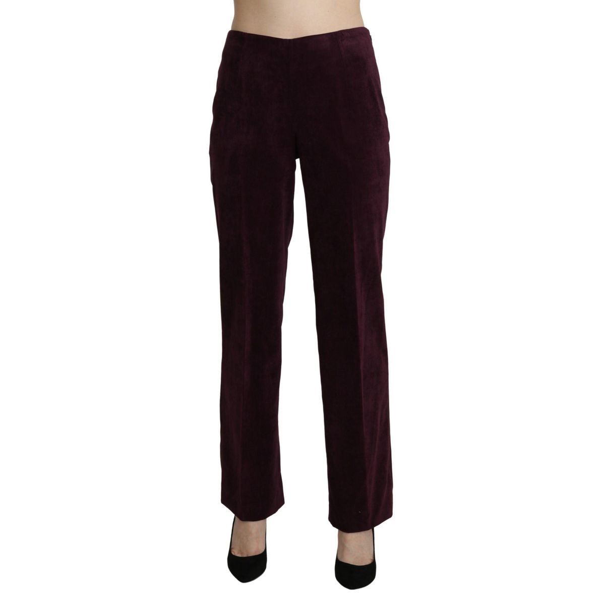 BENCIVENGA Elegant High Waist Straight Purple Pants