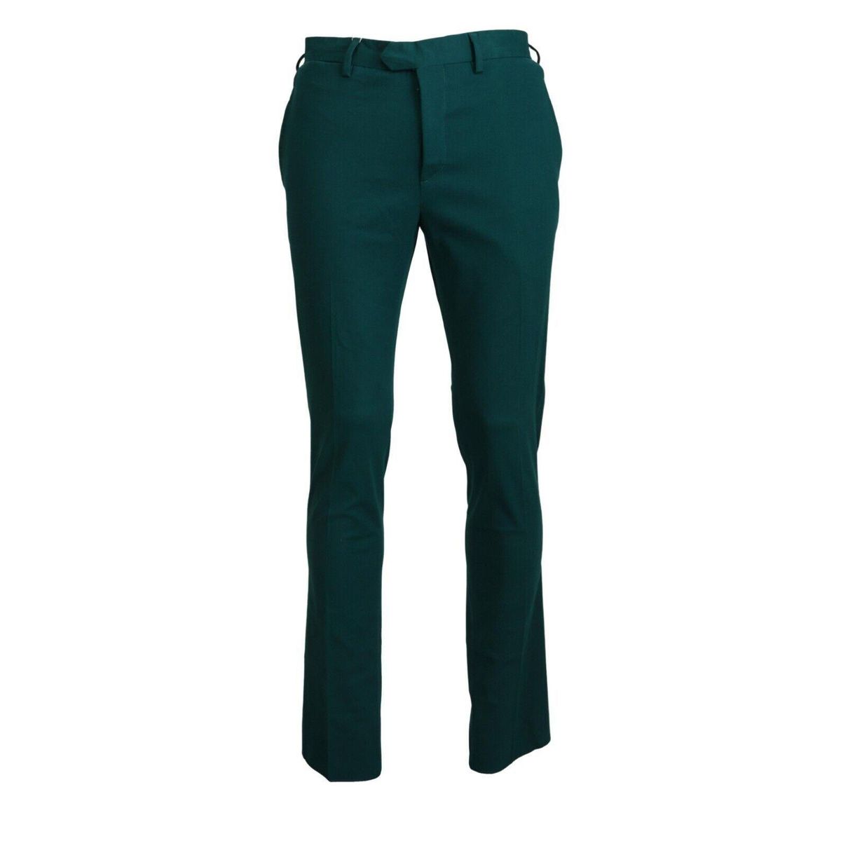 BENCIVENGA Elegantly Tailored Green Pure Cotton Pants