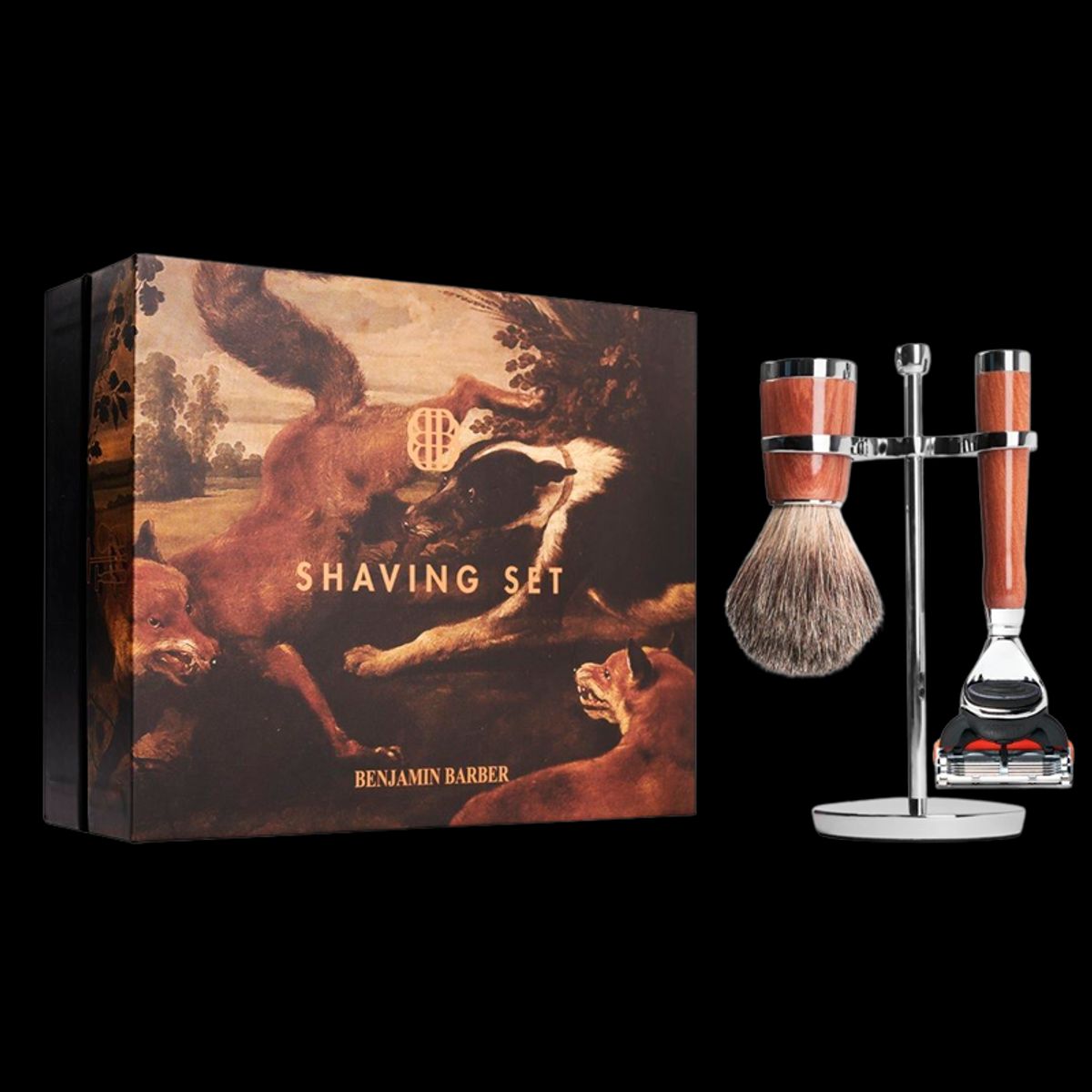 Benjamin Barber Classic 3-piece Shaving Set Wood Fusion