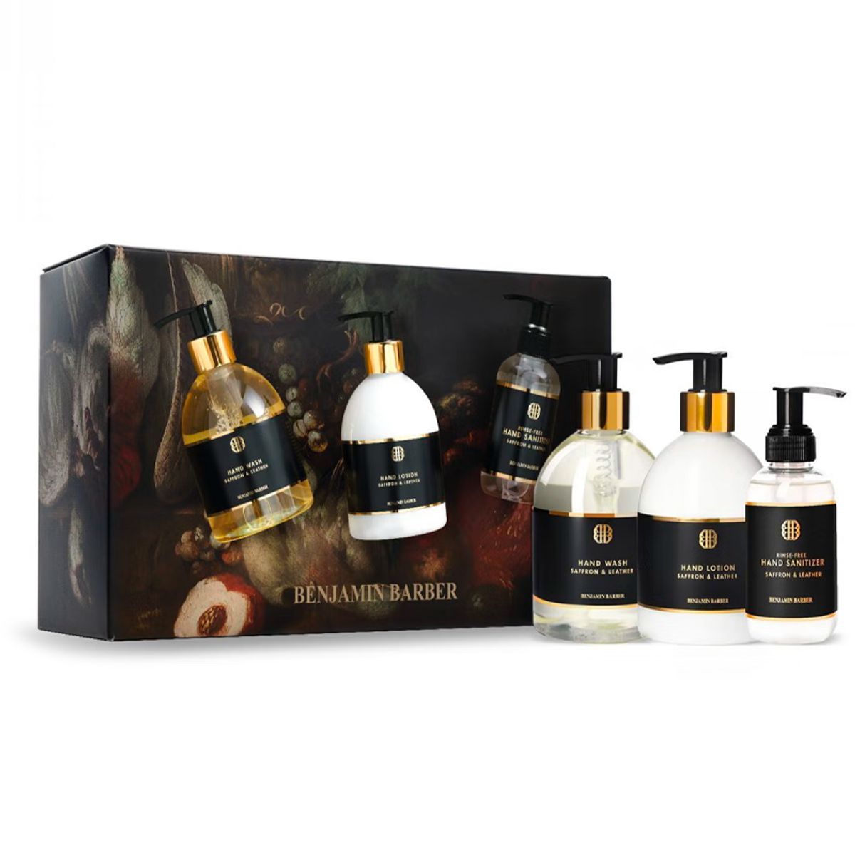 Benjamin Barber Gift Set Saffron & Leather Hand Trio (2 x 300 ml + 150 ml)