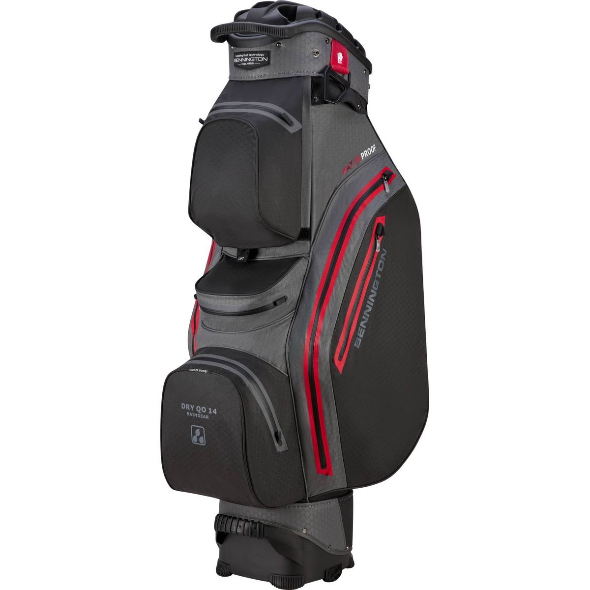 Bennington QO14 Vandtæt Vognbag - Black/Canon Grey/Red