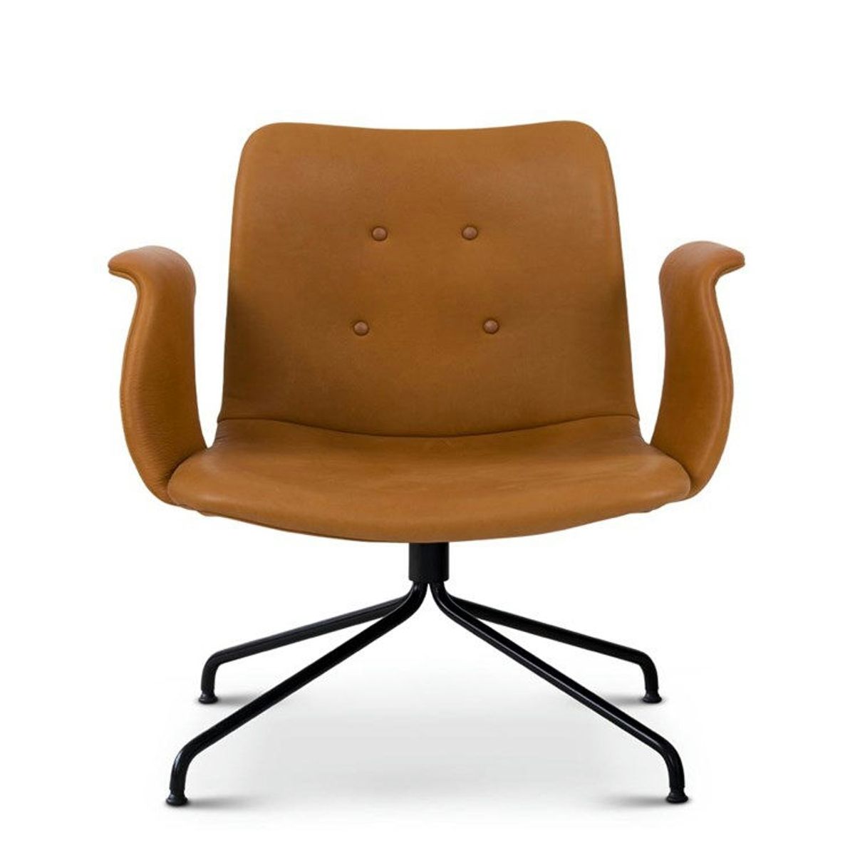 Bent Hansen Primum Lounge Stol M/Armlæn Sort/Cognac Zenso 2