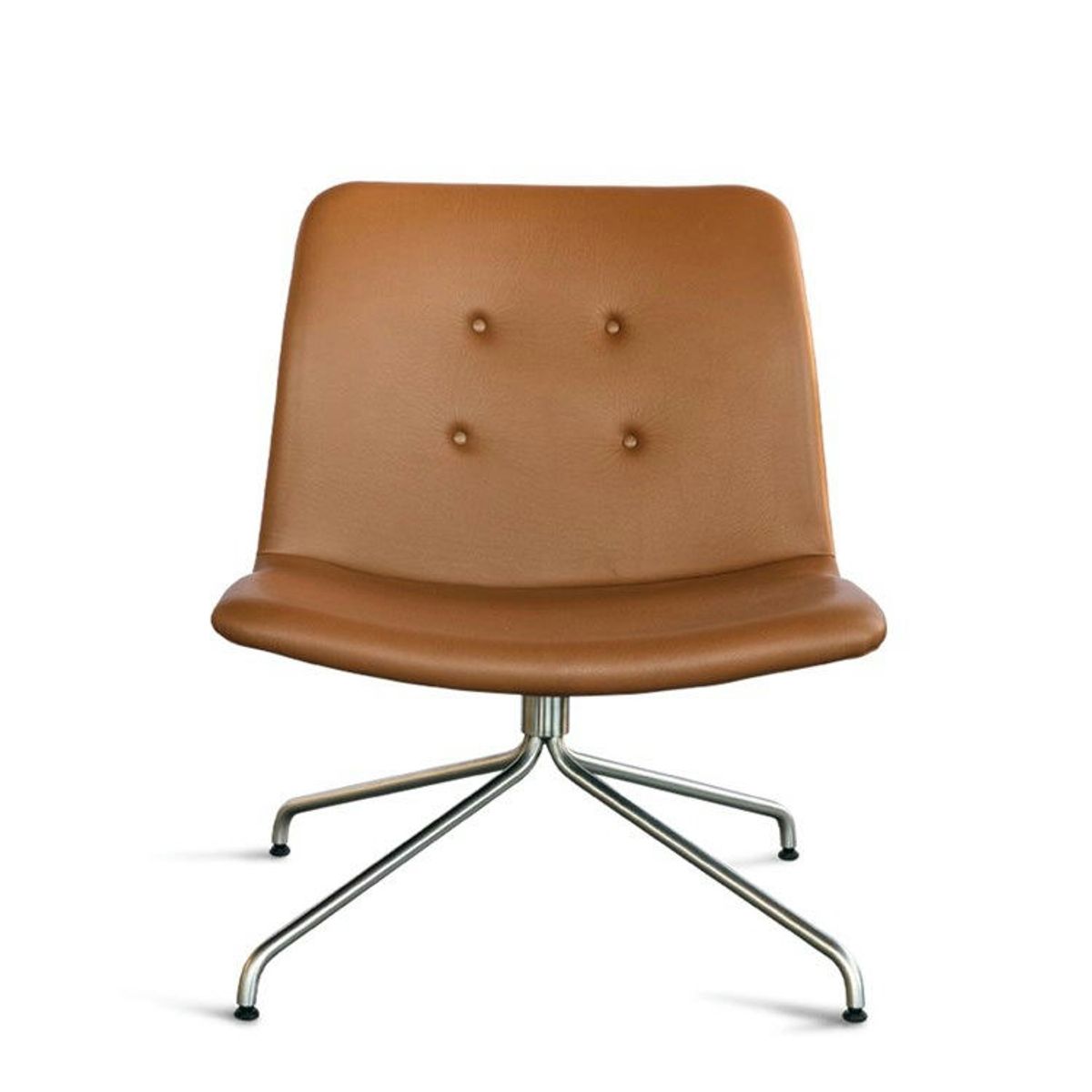 Bent Hansen Primum Lounge Stol U/Armlæn Rustfri/Cognac Zenso 2