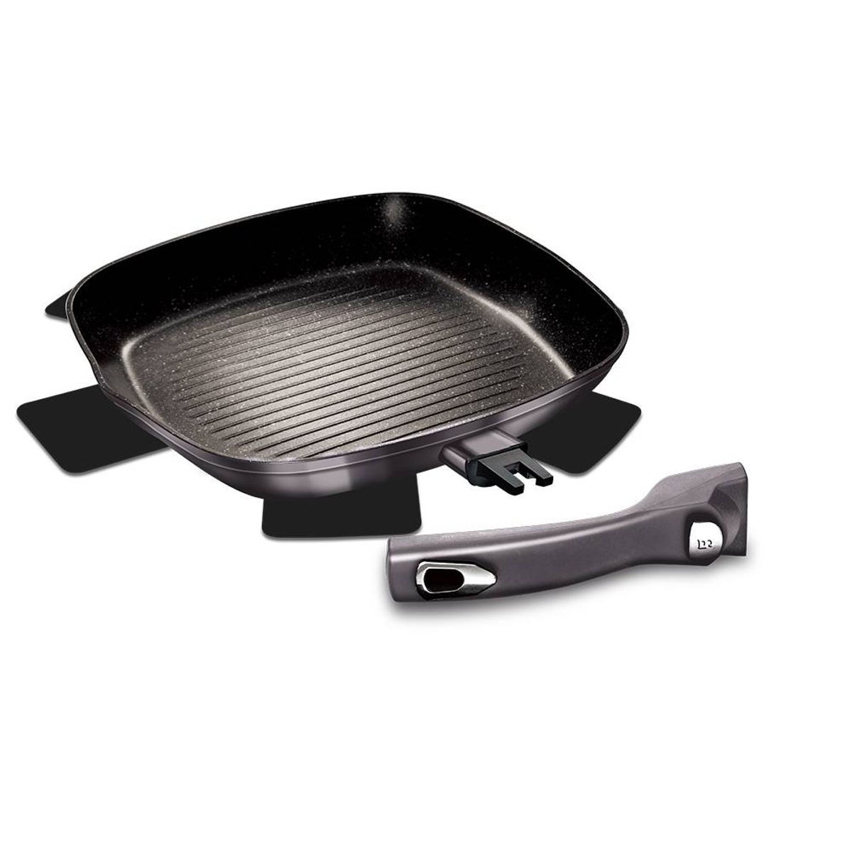 Berlinger Haus - Grillpande ø28 cm - Aftageligt håndtag - El / Gas / Induktion - Carbon Pro Edition