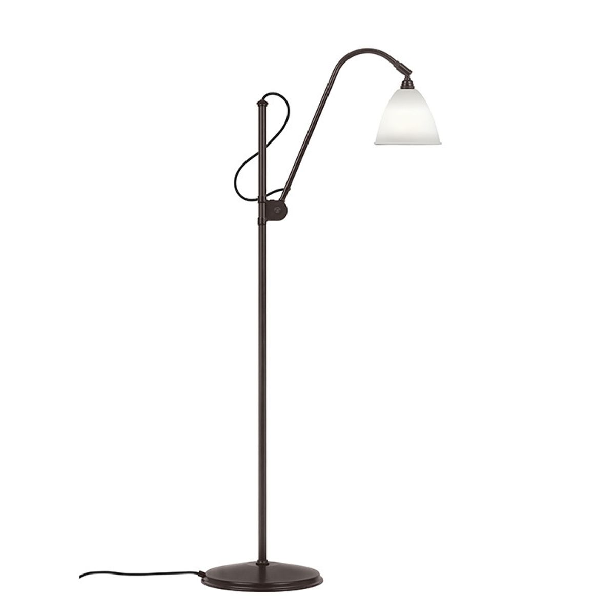 Bestlite BL3S Gulvlampe fra GUBI (Porcelæn / Black Brass)