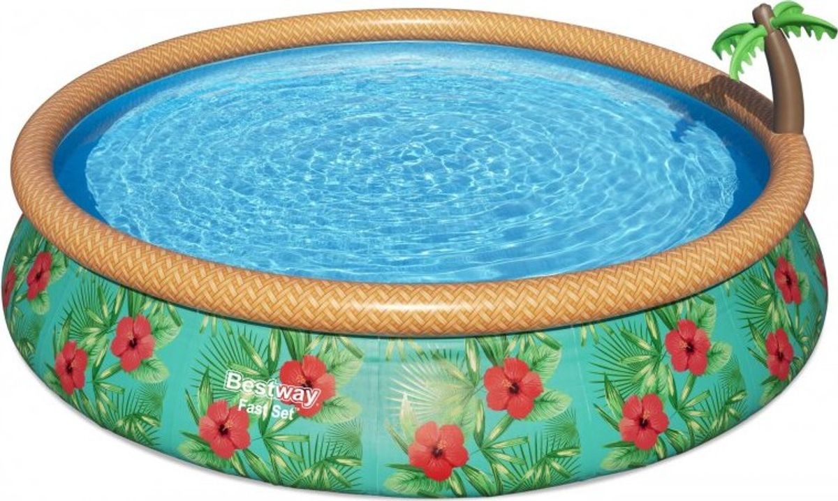 Bestway - Fast Set Pool Til Haven - Tropisk Tema - 9677 L