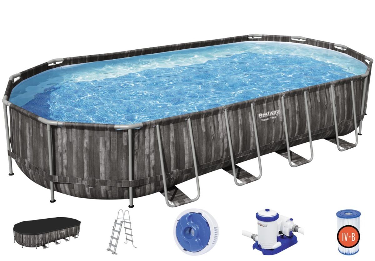 Bestway Power Steel 732 x 366 x 122 cm Oval pool m/stige mv