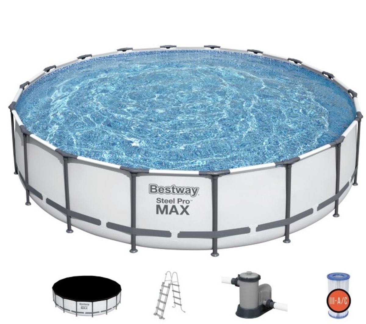 Bestway Steel Pro MAX Frame Pool 549 x 122cm m/pumpe, stige m.v.