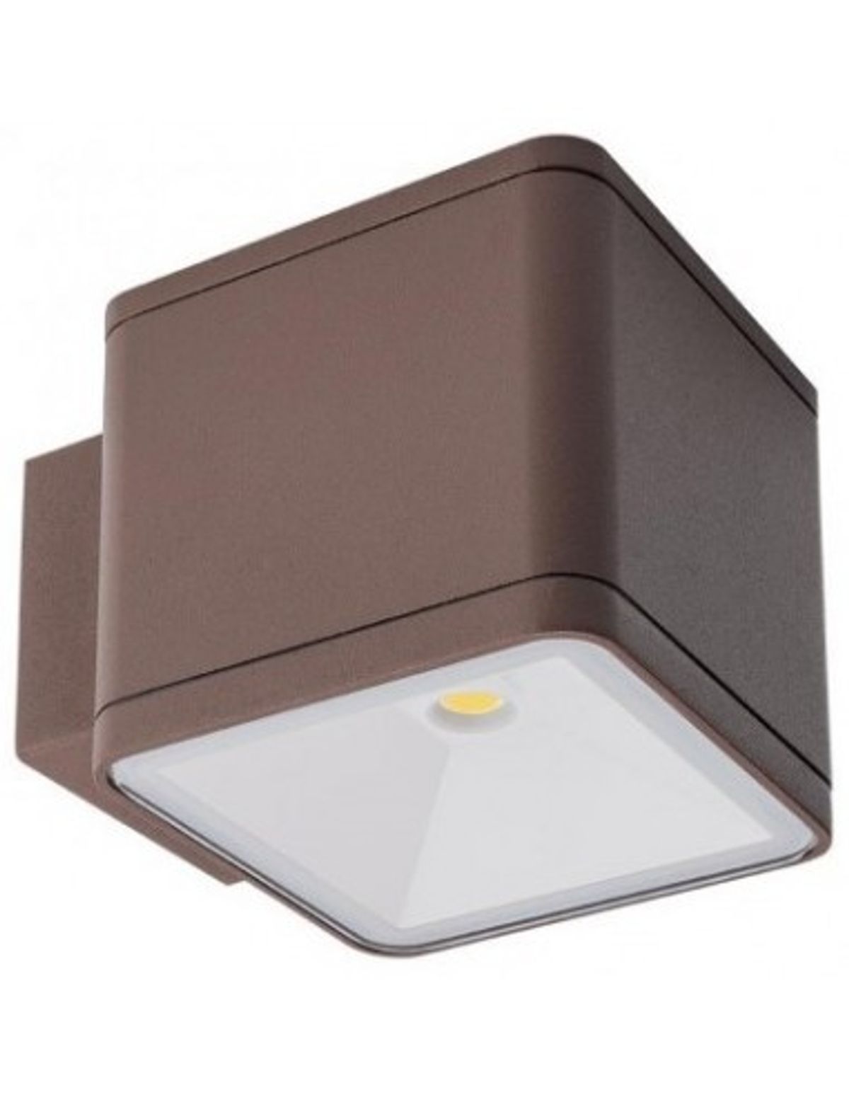 BETA Væglampe i aluminium og glas H8,6 cm 1 x 6W COB LED - Mat mørkebrun