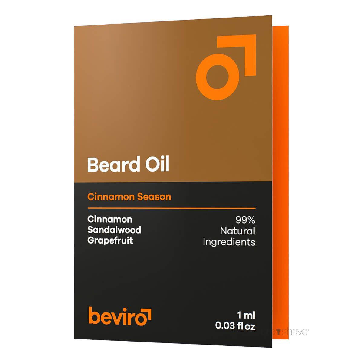 Beviro Beard Oil, Cinnamon Season, Sample, 1 ml.