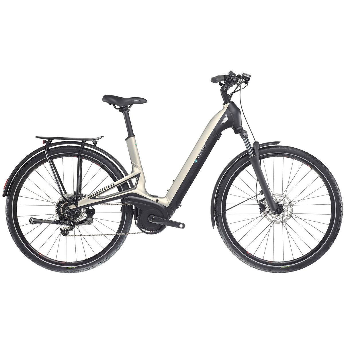 Bianchi E-Vertic C-Type 10g Bosch Dame 2023 - Sort/beige