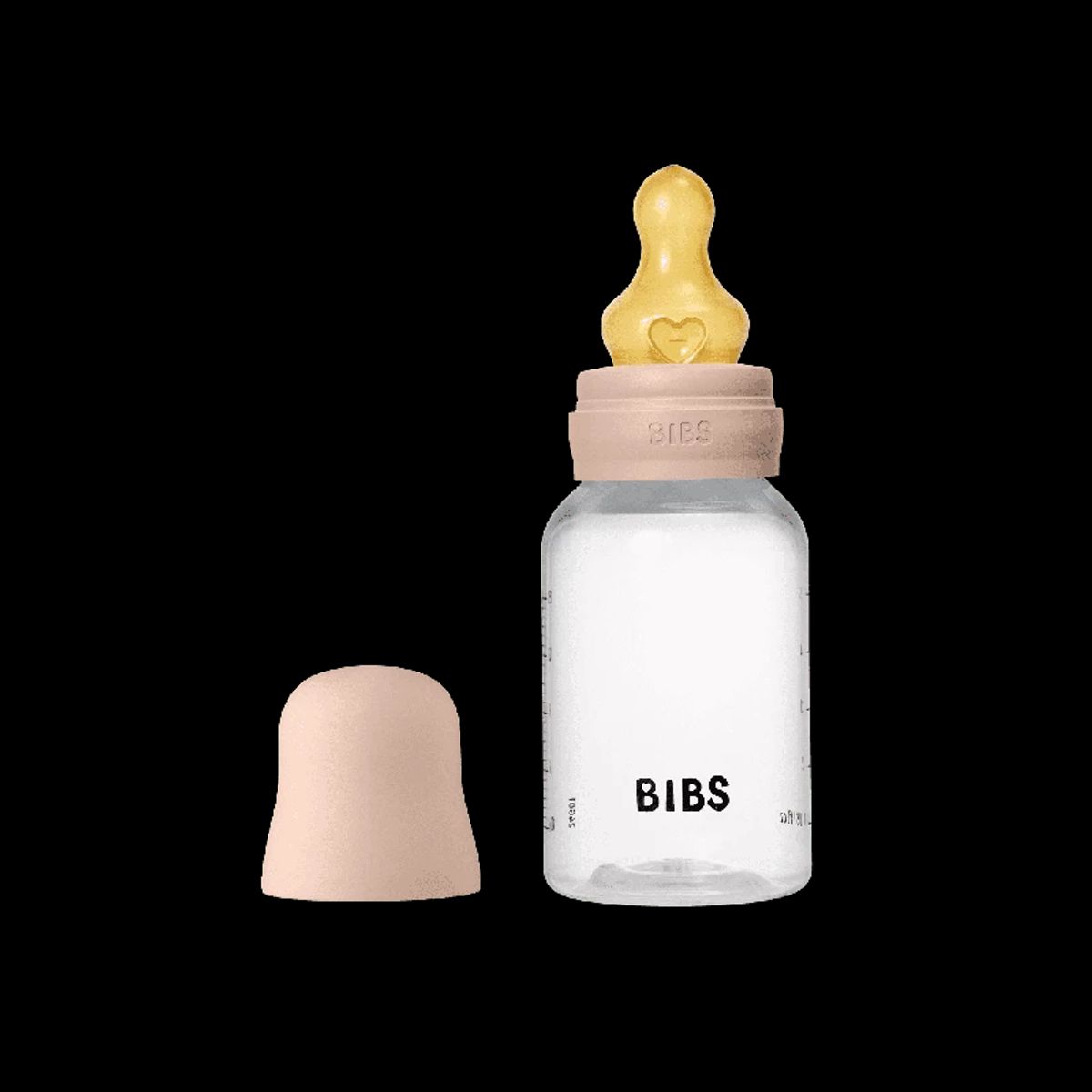 Bibs Baby Flaske Rund Latex 1 Pack 150 ml Slow Flow Blush