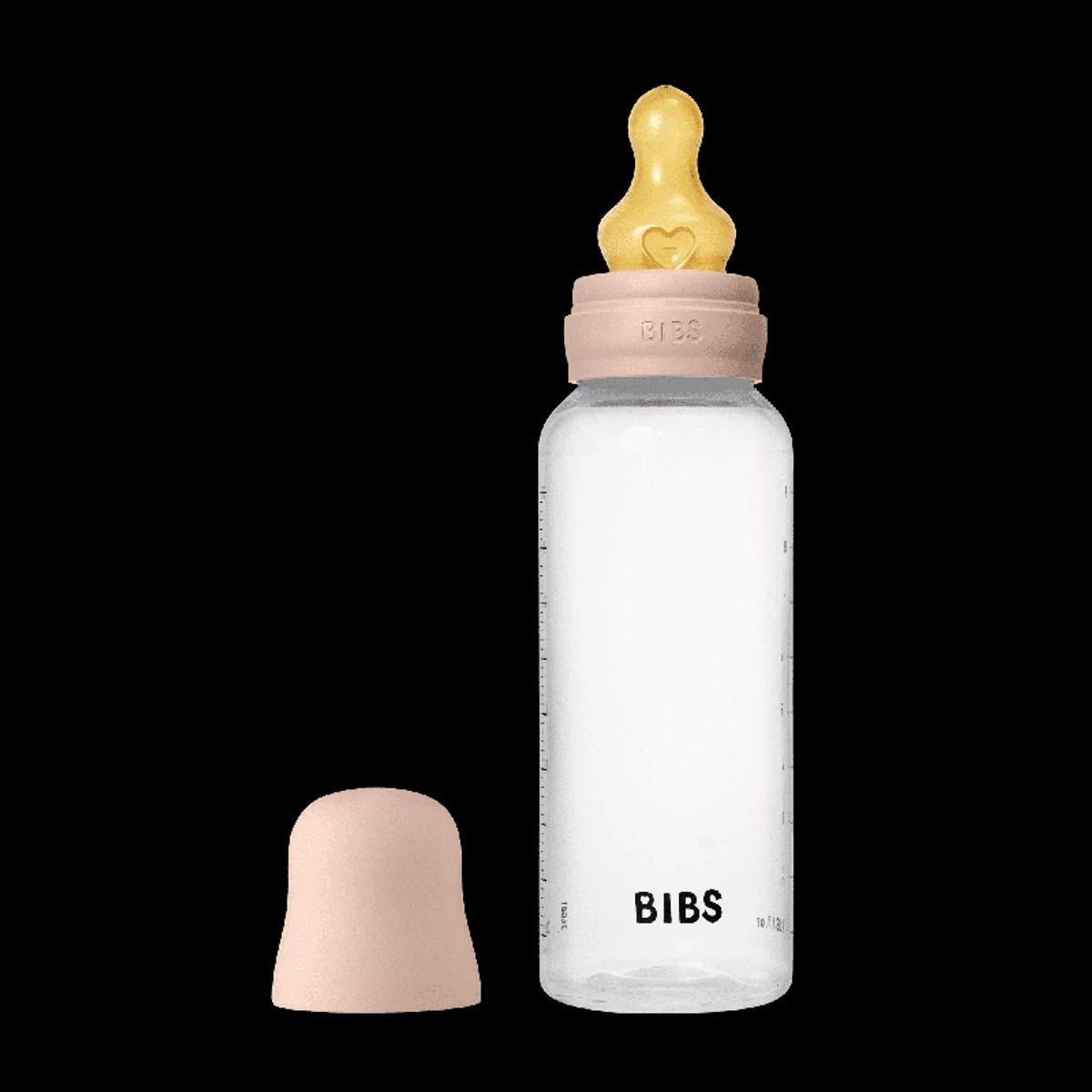 Bibs Baby Flaske Rund Latex 1 Pack 270 ml Medium Flow Blush