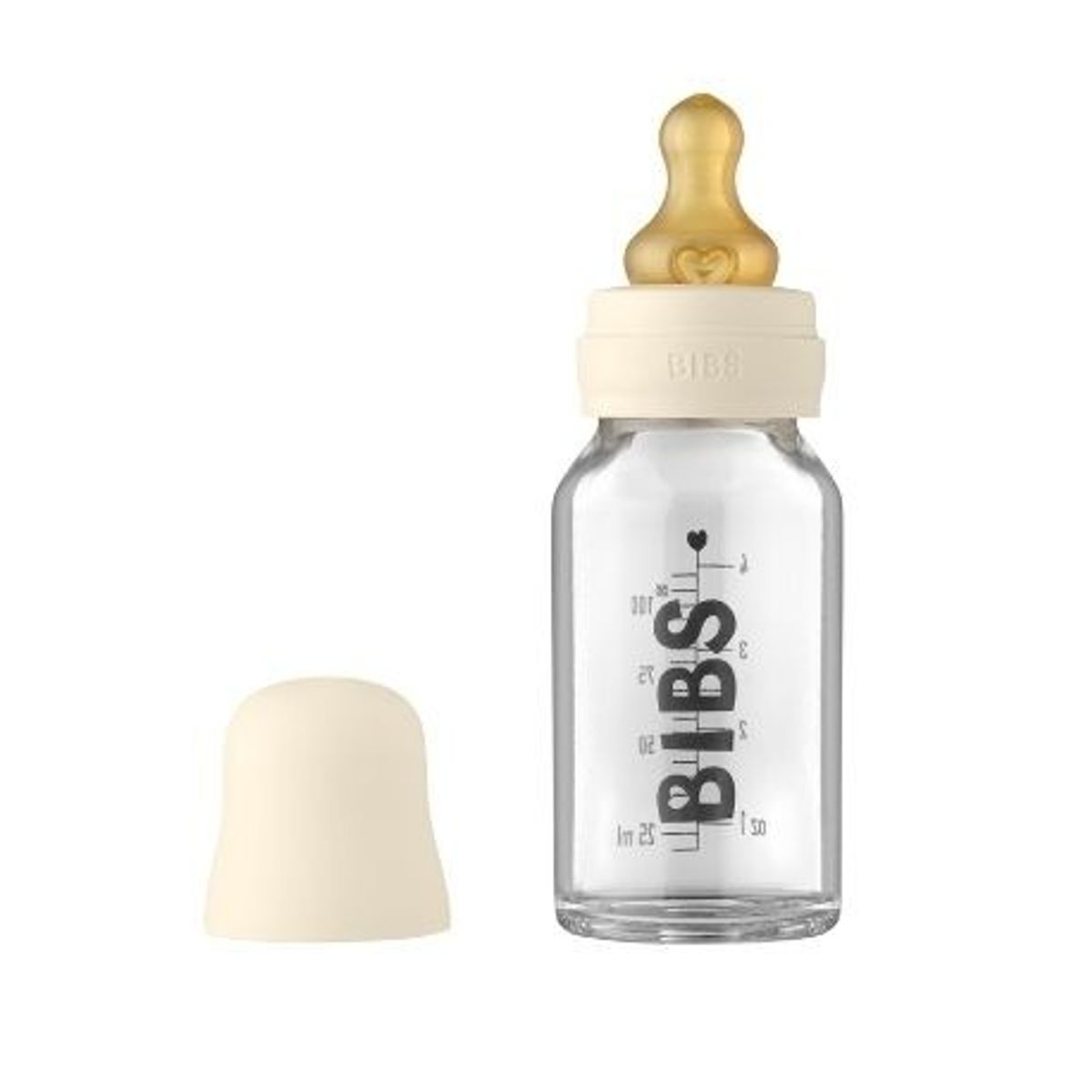 Bibs Baby Glass Bottle, Sutteflaske - Komplet Sæt, 110 Ml.