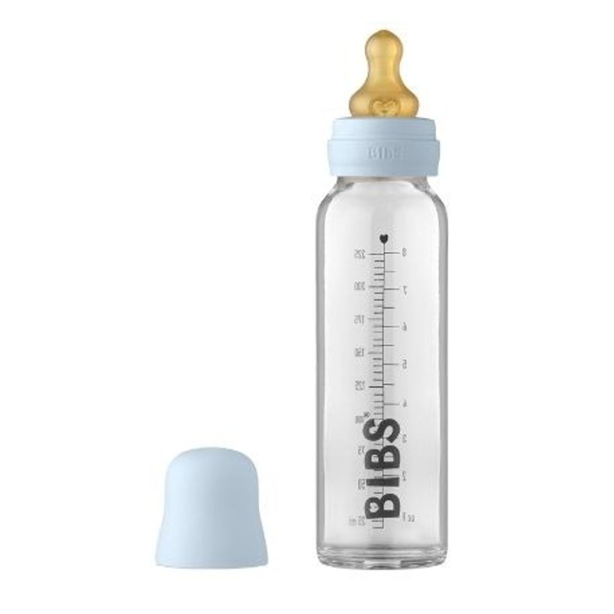 Bibs Baby Glass Bottle, Sutteflaske - Komplet Sæt, 225 Ml.