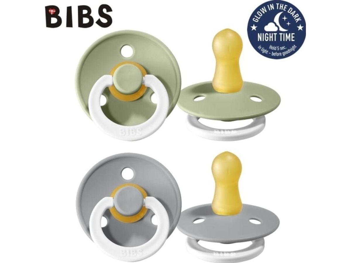 Bibs Bibs 2-Pack Sage Night & Cloud Night S Smoczek Uspokajajcy Kauczuk Hevea