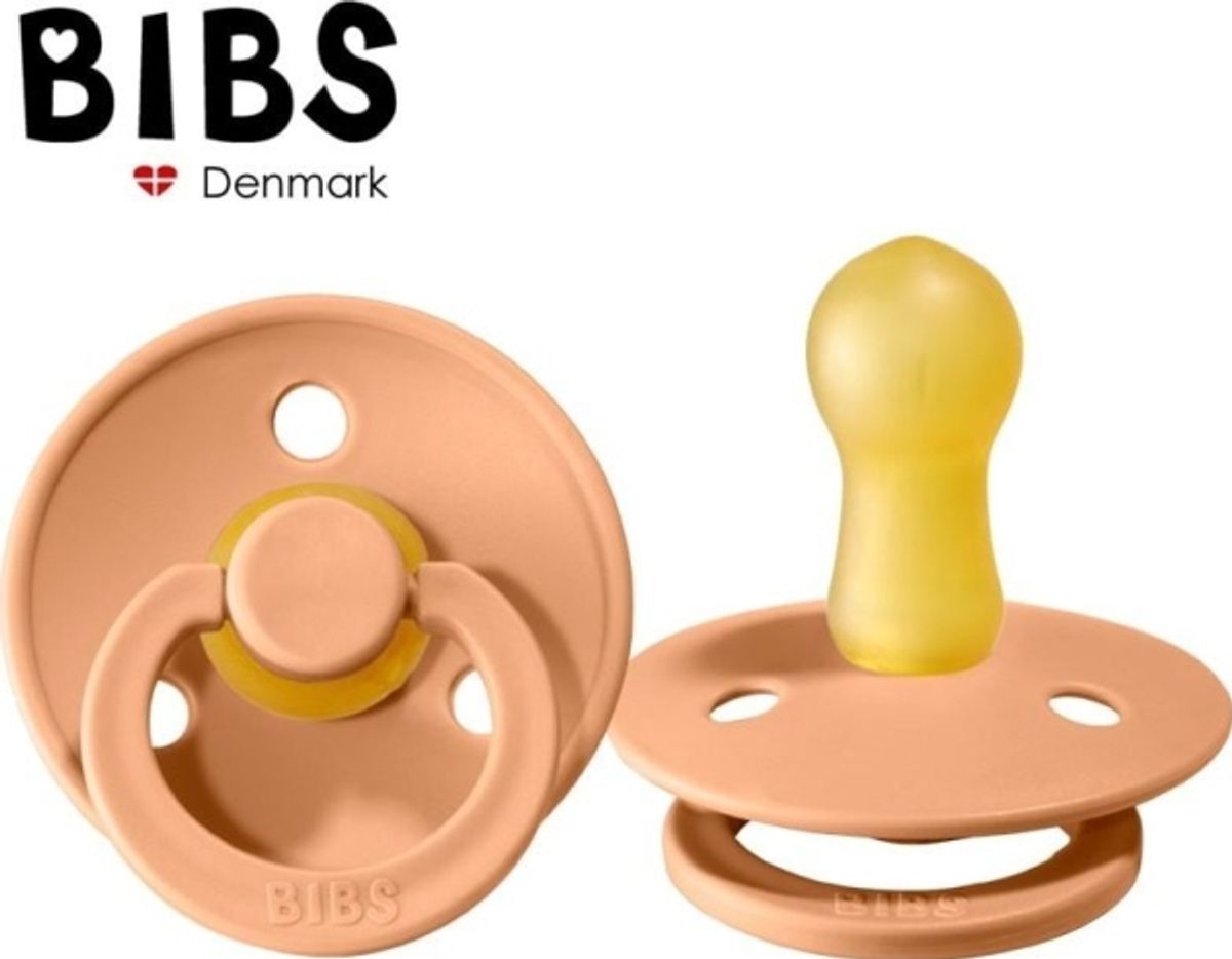 Bibs Bibs Peach M Pacifier Calming Hevea Rubber