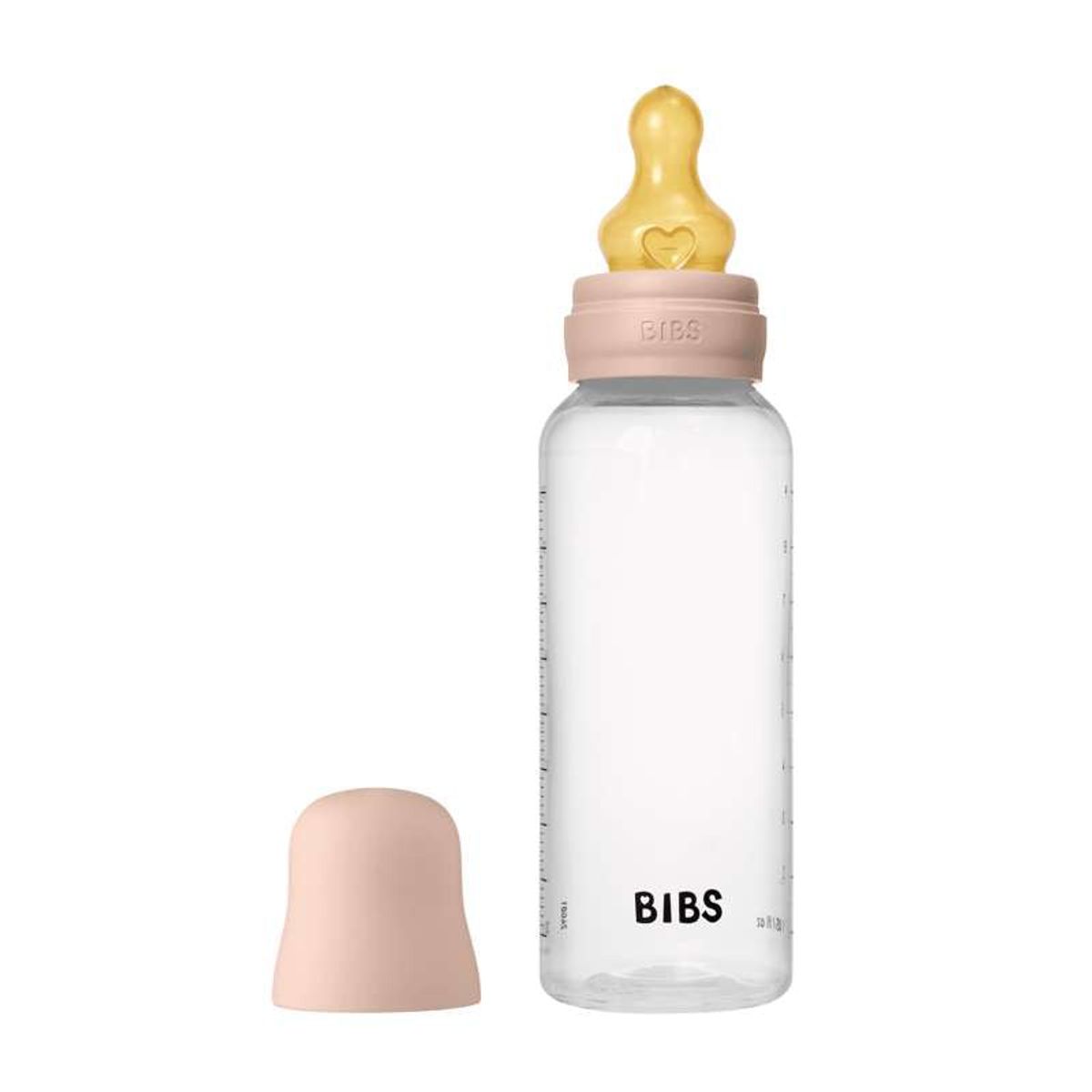 BIBS Bottle - Sutteflaskesæt - Plastik - Latex/Medium Flow/Rund - 270 ml. - Blush