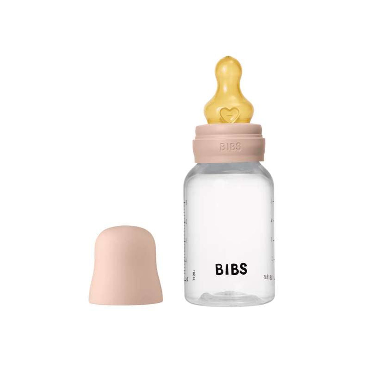 BIBS Bottle - Sutteflaskesæt - Plastik - Latex/Slow Flow/Rund - 150 ml. - Blush