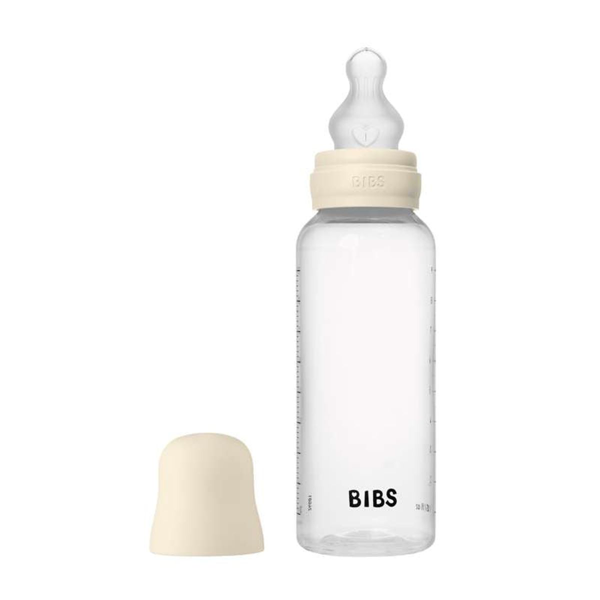 BIBS Bottle - Sutteflaskesæt - Plastik - Silikone/Medium Flow/Rund - 270 ml. - Ivory