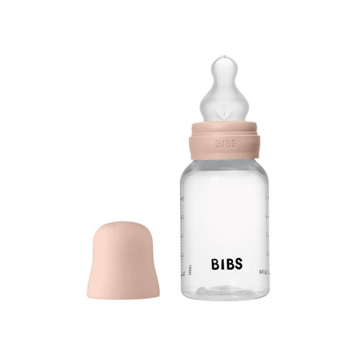 BIBS Bottle - Sutteflaskesæt - Plastik - Silikone/Slow Flow/Rund - 150 ml. - Blush