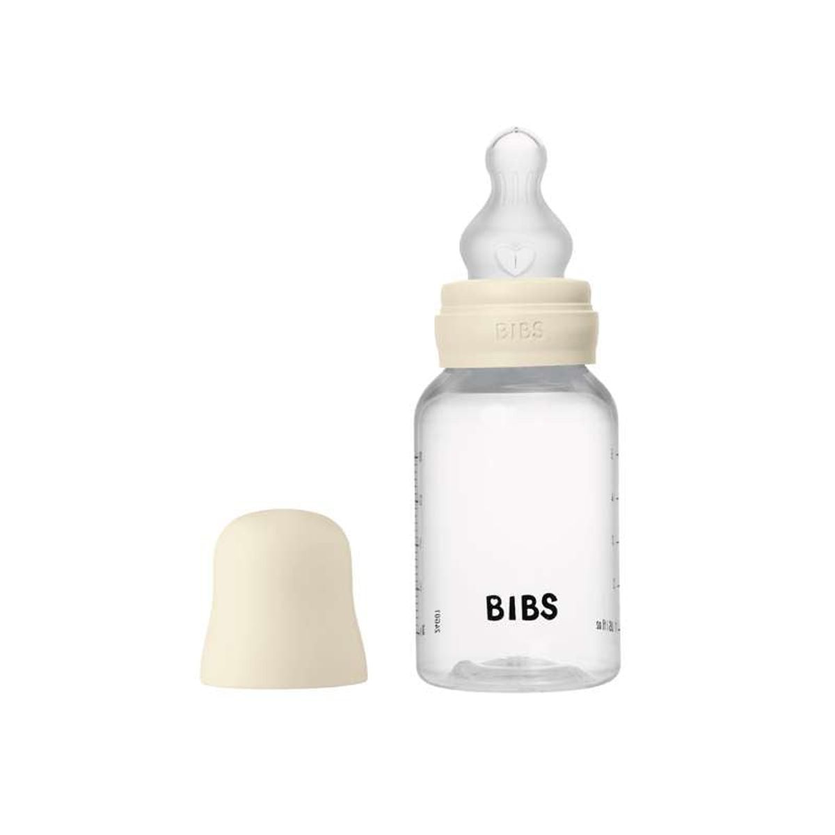 BIBS Bottle - Sutteflaskesæt - Plastik - Silikone/Slow Flow/Rund - 150 ml. - Ivory