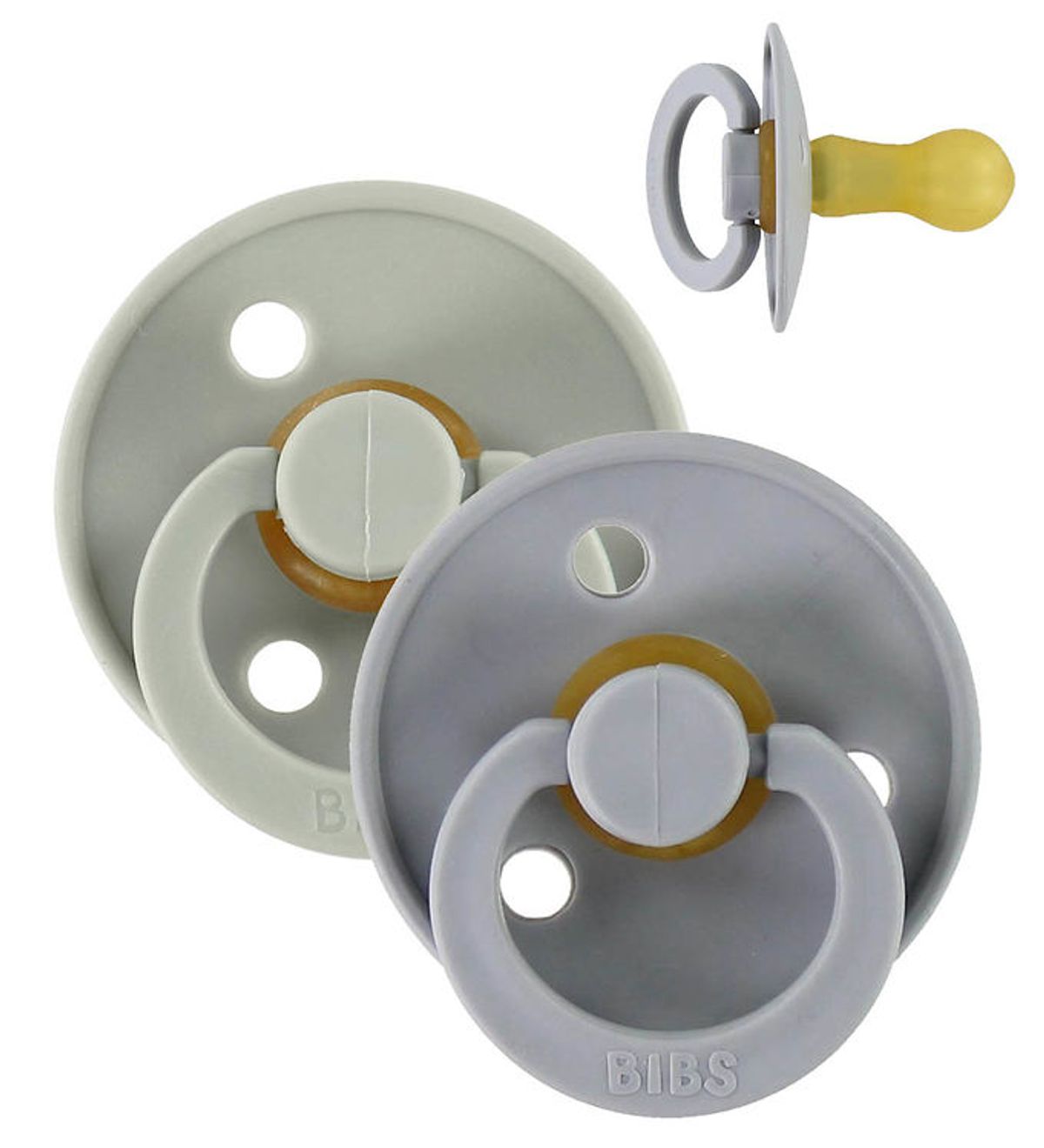 BIBS Colour Sutter - Str. 1 - 2-pak - Rund - Sage/Cloud