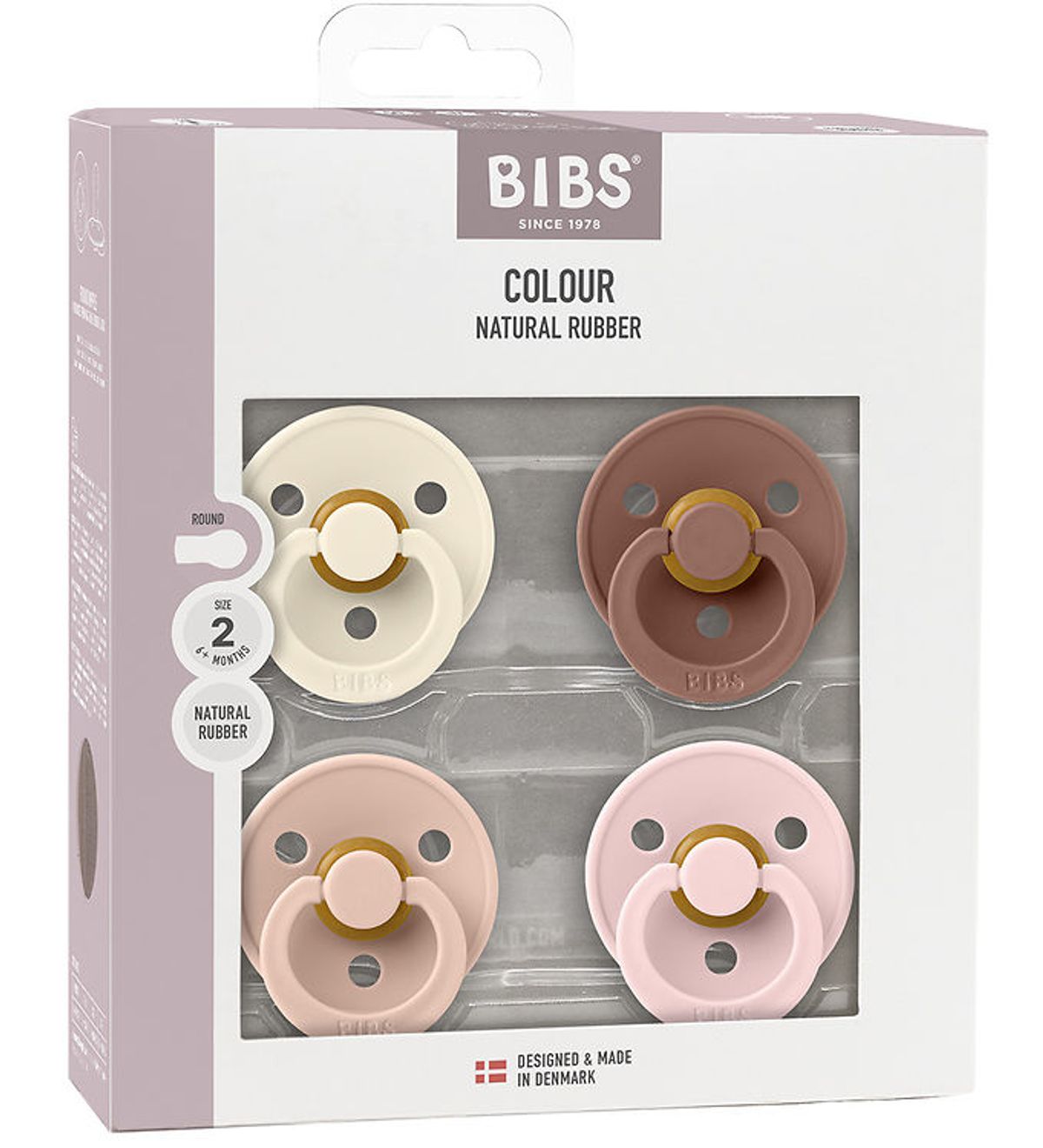 BIBS Colour Sutter - Str. 1 - 4-pak - Rund - Blush Mix