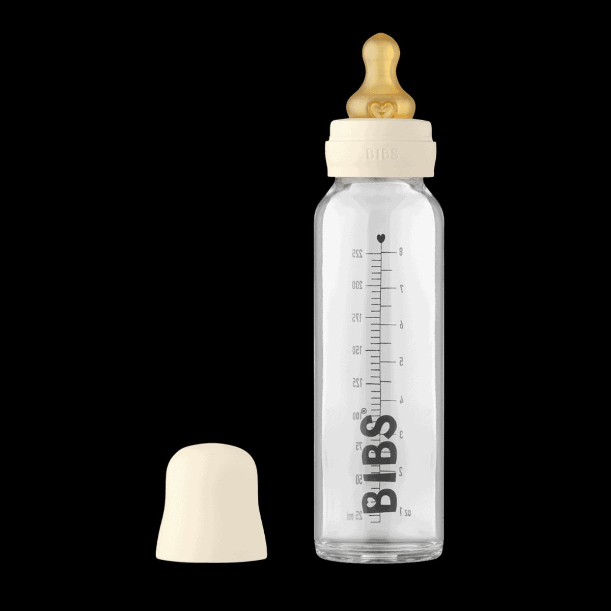 Bibs Glassutteflaske - Latex 225ml Ivory