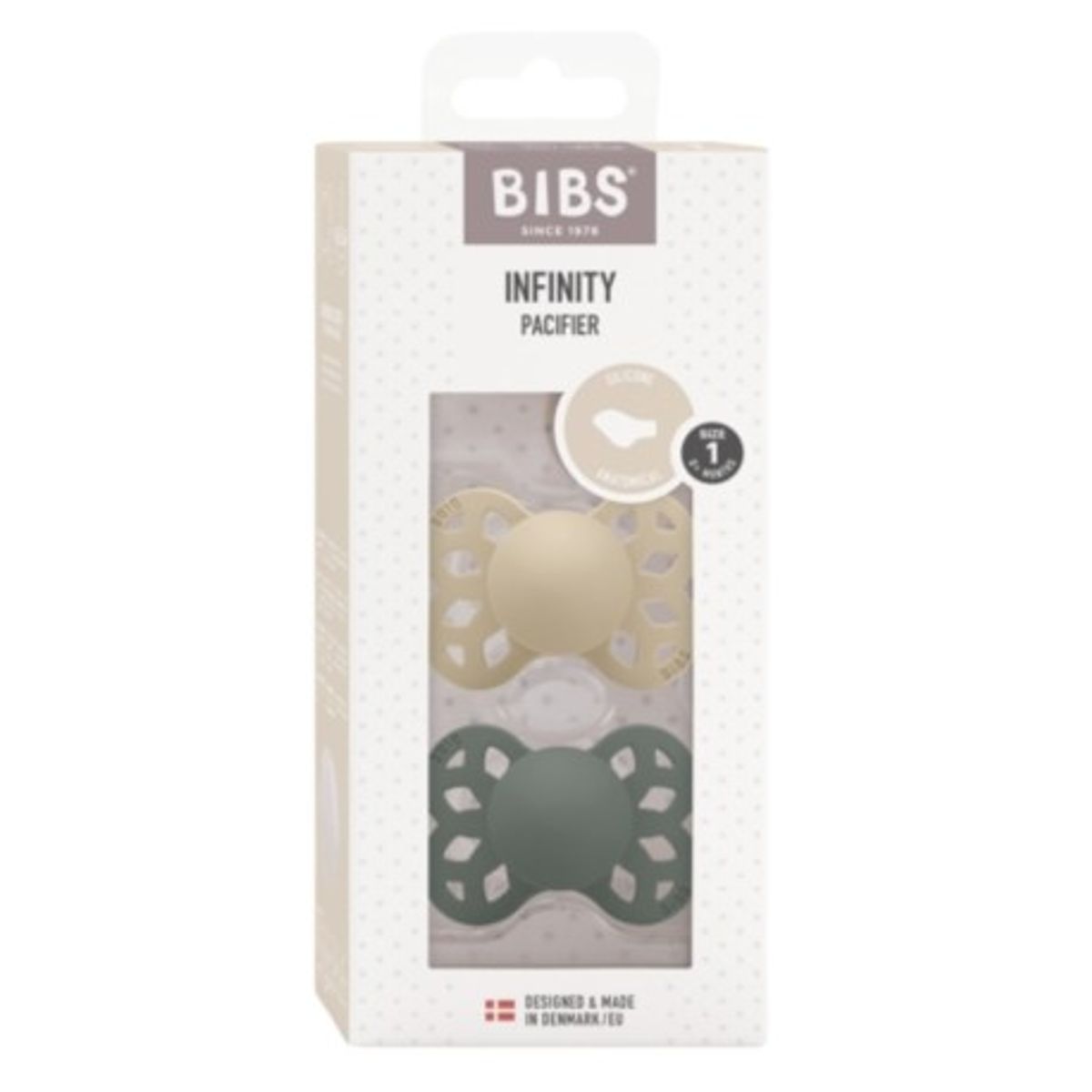 Bibs Infinity 2-pak, Str. 1 (0-6 Mdr.), Anatomisk - Silikone