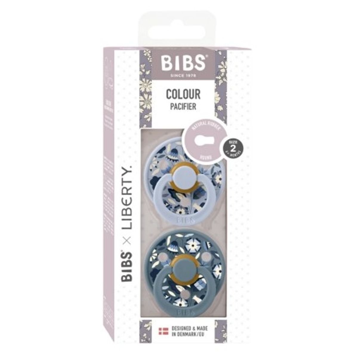 Bibs X Liberty, Colour 2-pak, Str. 2 (6+ Mdr.), Rund - Latex