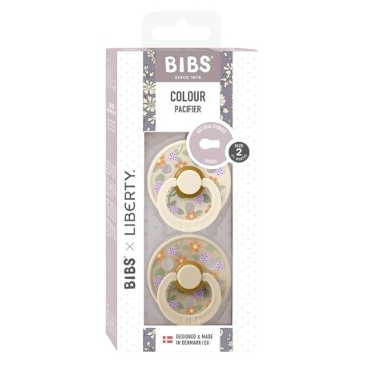 Bibs X Liberty, Colour 2-pak, Str. 2 (6+ Mdr.), Rund - Latex