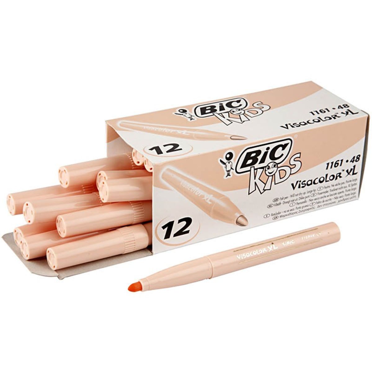 BIC Kids - Visa Color XL tuscher - 12 stk. beige