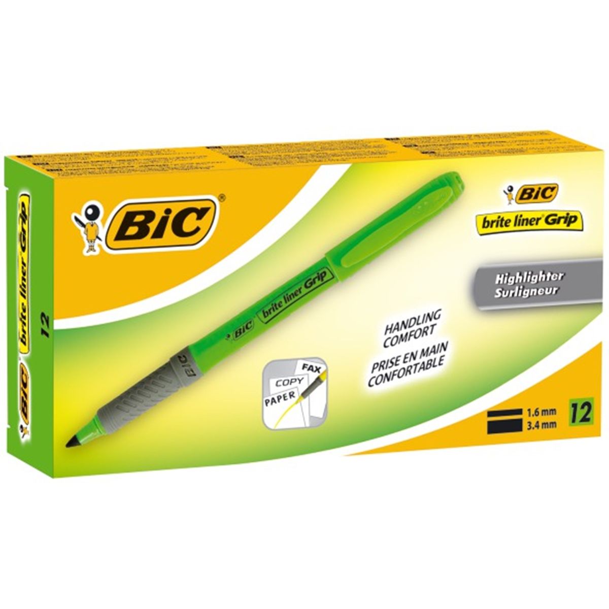 BIC overstregningspen Brite Liner Grip grøn