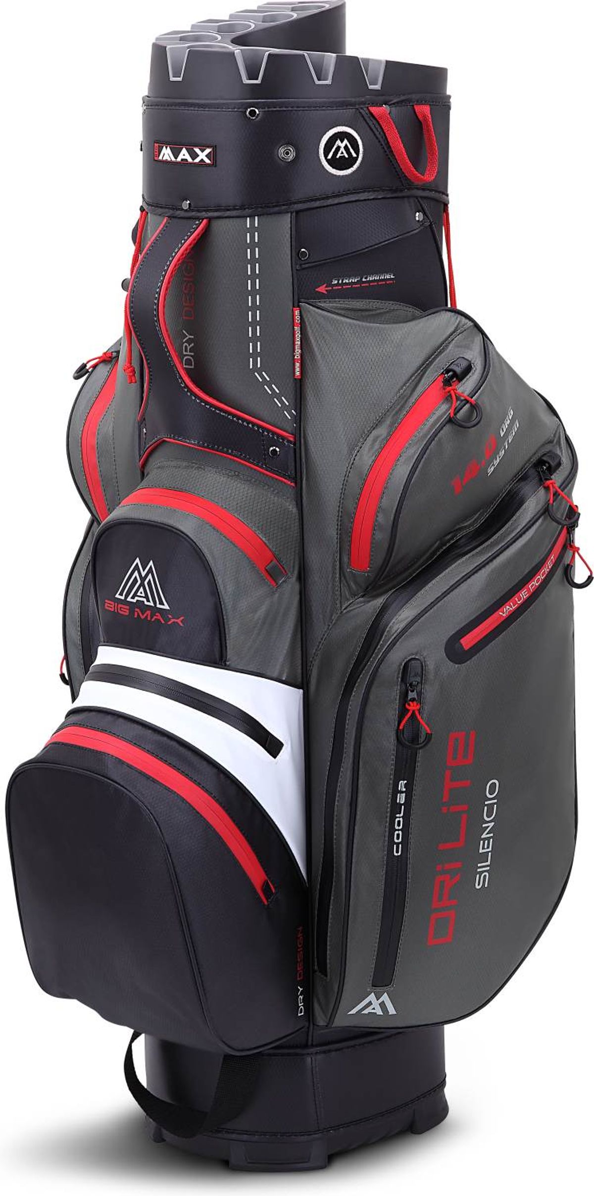 Big Max Dri Lite Silencio 2 Vandtæt Vognbag - Charcoal/White/Black/Red