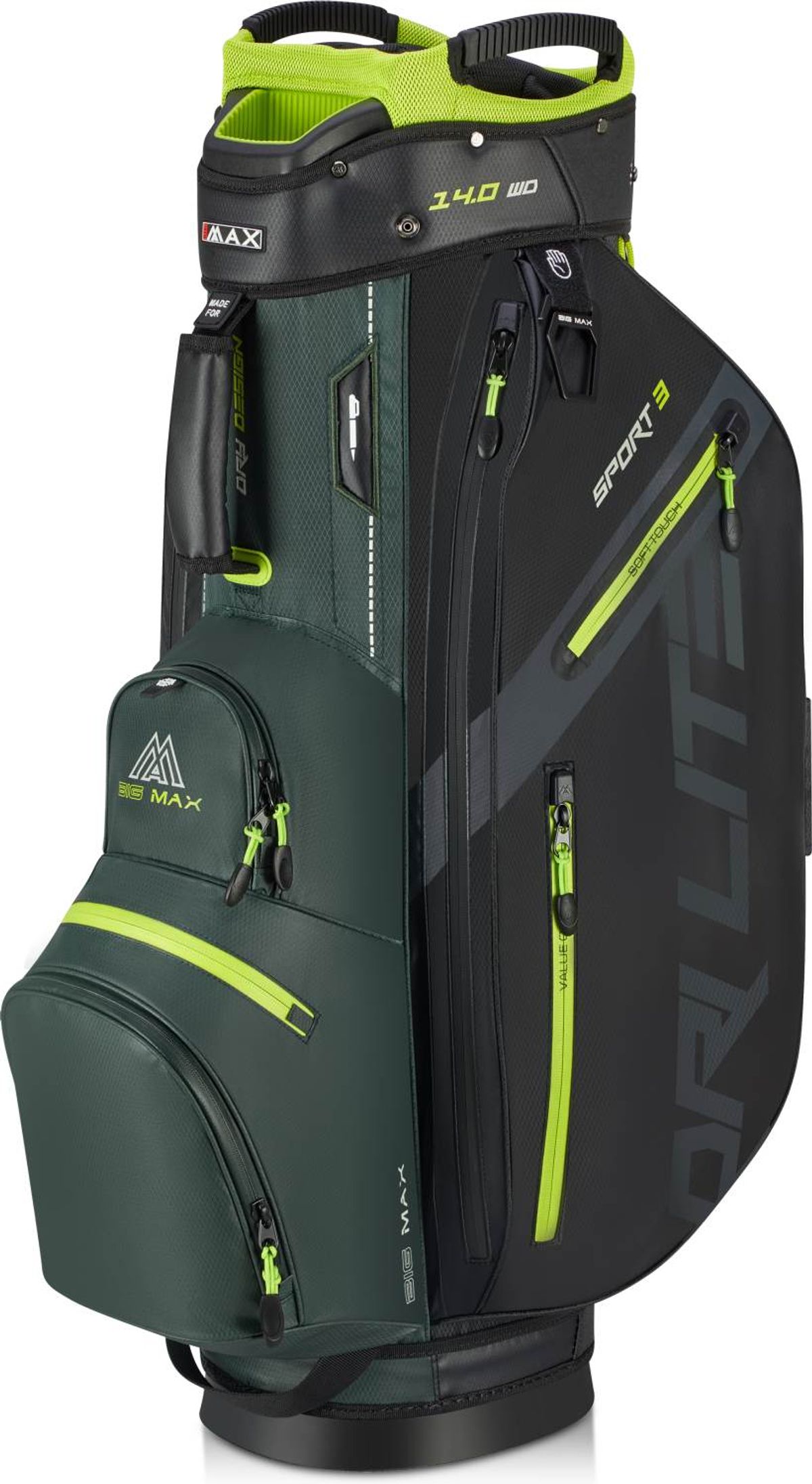 Big Max Dri Lite Sport 3 Vandtæt Vognbag - Forrest Green/Black/Lime