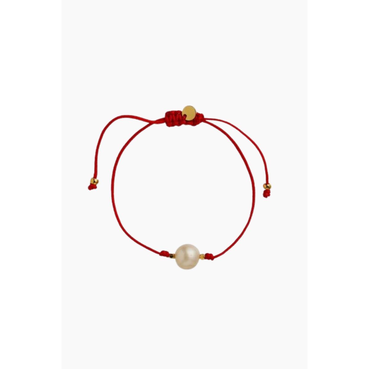 Big Pearl Berrie Bracelet - Red Ribbon - Stine A - Rød One Size