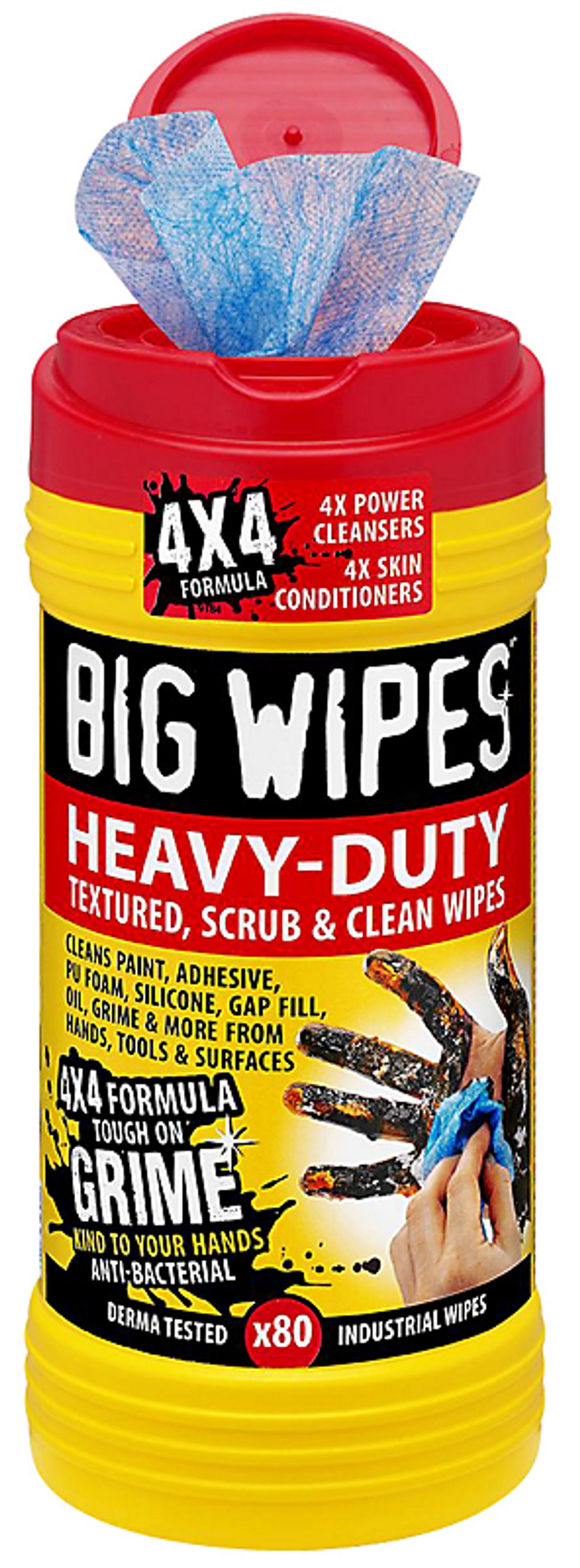 Big wipes heavy duty 80 Eksta stærke anti-baktielle dobbelt-sidet renseservietter - 80 stk. pr. bøtte